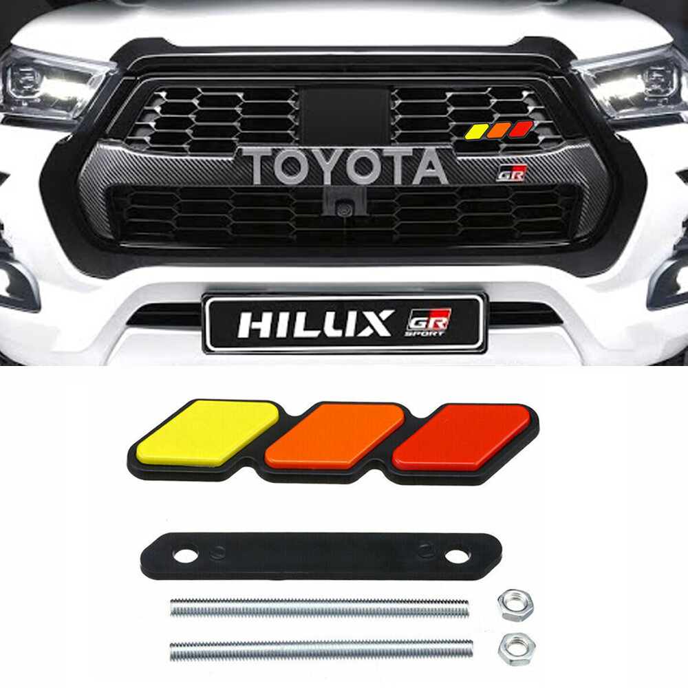 Tri-Color Grille Badge Emblem Decoration American Flag Car Truck Label