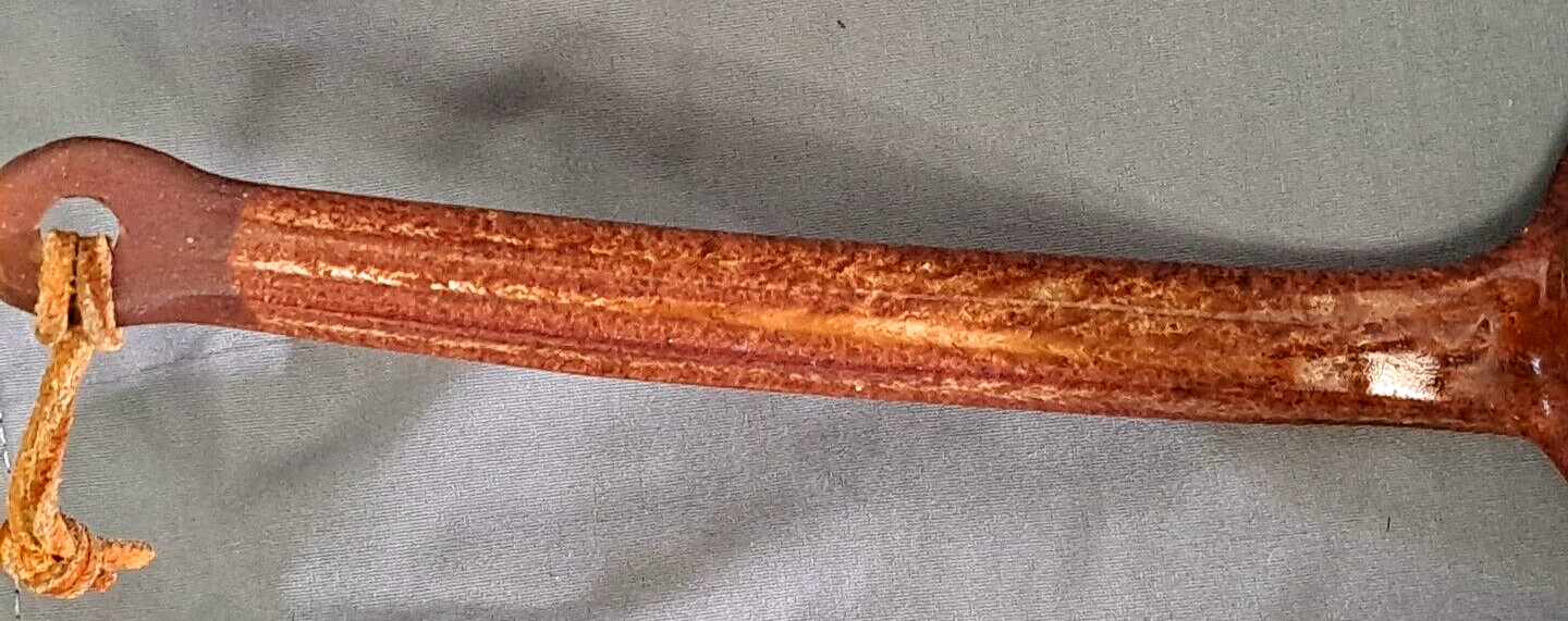 Vintage Stoneware Pottery Ladle Drip Glazed Redish Brown 10" Holds 7 oz! NICE!