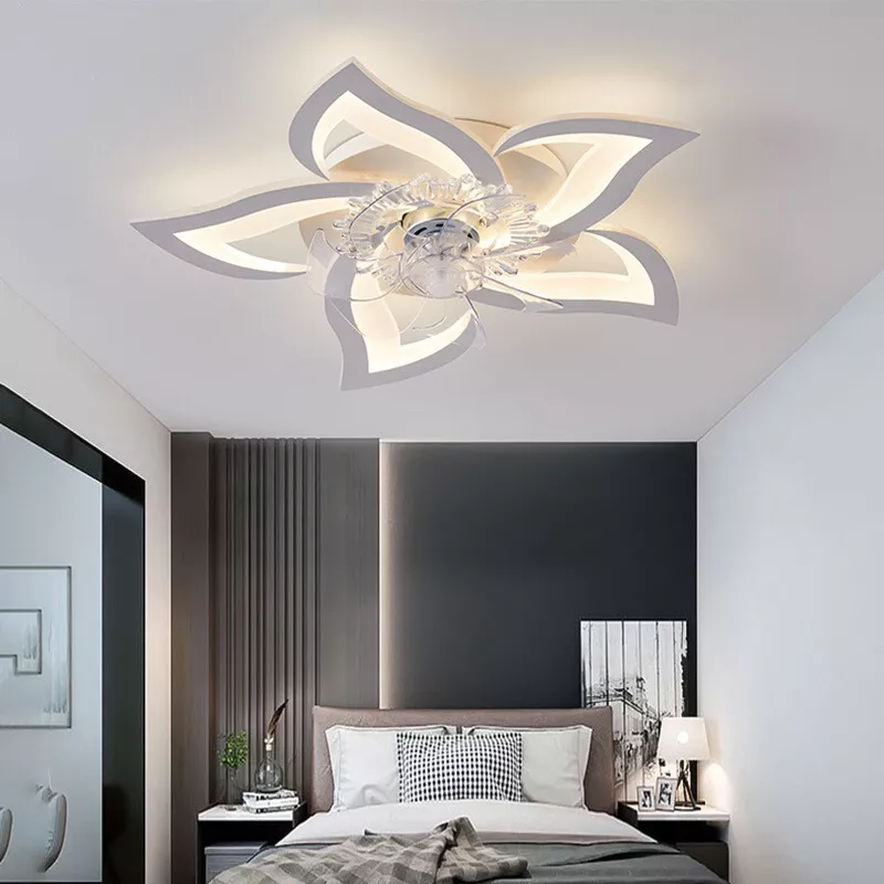 Nordic Flower Shade Ceiling Fan Lamp LED Flush Mount Ceiling Light