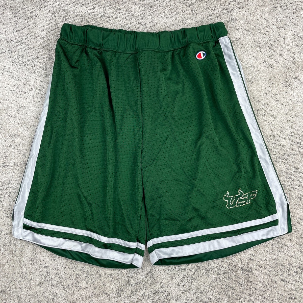 USF Bulls Basketball Shorts Men XXL Mesh Green White South Florida