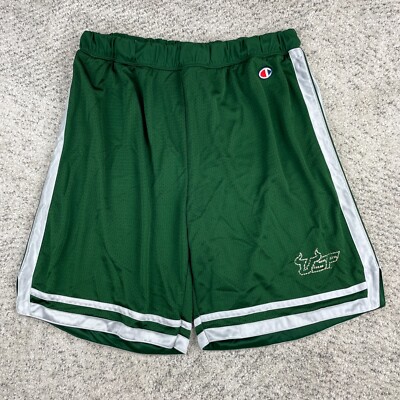 USF Bulls Basketball Shorts Men XXL Mesh Green White South Florida Elastic  Waist