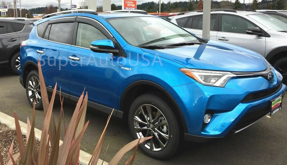 For 13-18 Toyota RAV4 Out-Channel Chrome Trim Window Visors Sun Guards Deflector - Image 3 of 4