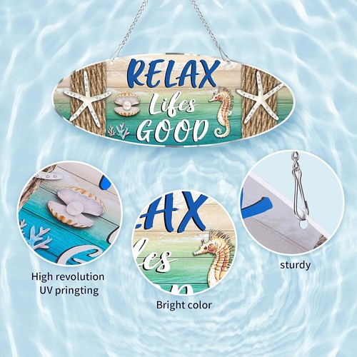 Hanging Sea Decorations Starfish Wall Decor Beach Theme Wall Decor Plaque Sign - Picture 3 of 3