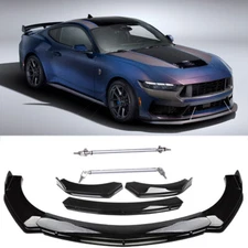 Gloss Black Front Bumper Lip Kits & Strut Rods For Ford Mustang S650 Dark Horse