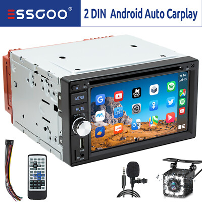 2 DIN Autoradio Carplay Android Auto CD DVD AM RDS USB Bluetooth AUX TF +MIK Kam