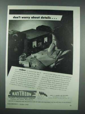 1943 Raytheon Tubes Ad - Don't Worry About Details