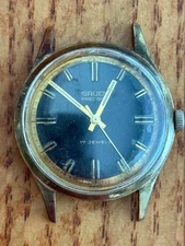 Vintage Gruen Precision N510SS Mens Watch Black 17 Jewel Wind Up Swiss 1960's