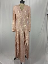 Stella McCartney Size 42 Peach Color Glitter High Low Cocktail Dress