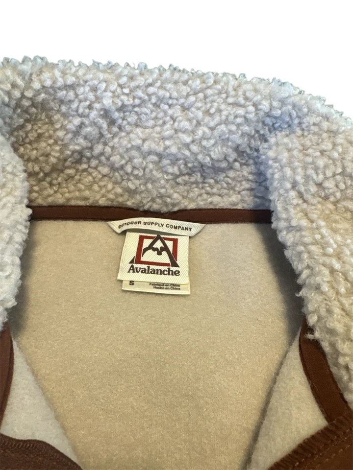 Avalanche Cream and brown Sherpa fleece gilet - Image 4 of 4