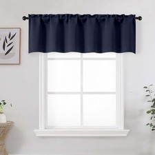 Valances for Windows 1 Piece, Soft Solid 60"W x 14"L Pack of 1 Navy Blue