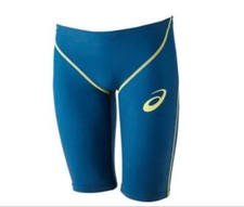 Asics Fina Racing Swimsuit Navy/Yellow Size S with Swim Jack Glove