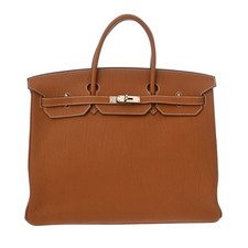 Borsa a mano unisex HERMES Birkin 40 fiordo oro