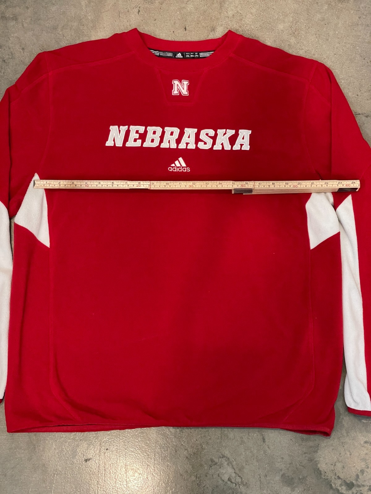 Adidas ClimaWarm Nebraska Crewneck Mens 2XL Red Fleece Embroidered Pullover thumbnail 5