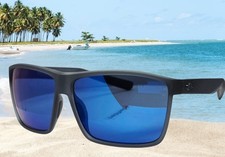 COSTA DEL MAR smoke crystal/blue mirror RINCON polarized 580P sunglasses NEW 