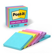 Post it Super Sticky Notes 4x4 Supernova Neons 6 Pads 90 Sheets Each Colorful