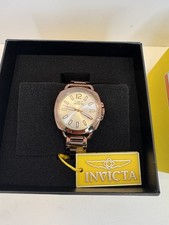 Invicta Quartz Women s Dress Watch Rose Gold Steel Bracelet Silver Dial Analog