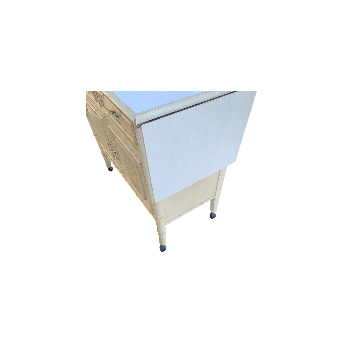 Vintage Dixie Aloha Faux Bamboo Pop-up Server bar cabinet #2 | eBay