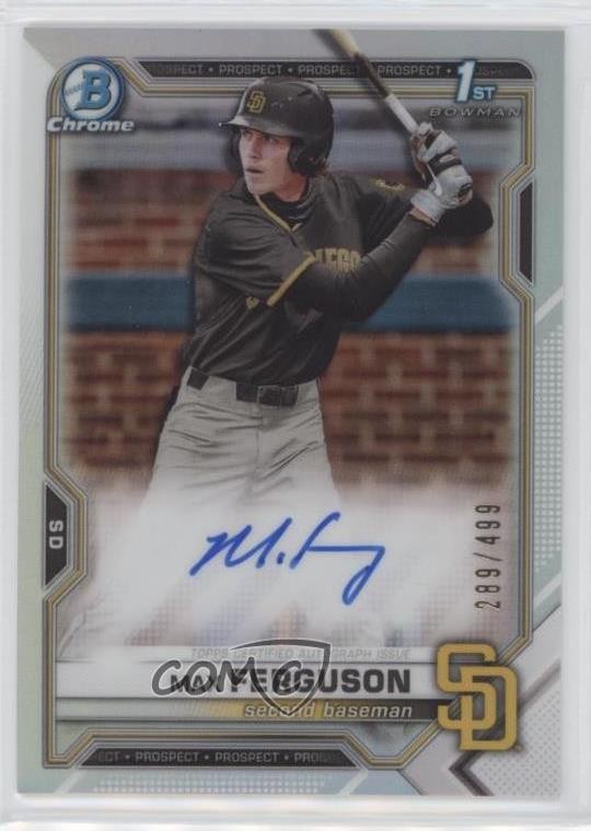 2021 Bowman Draft Chrome Refractor 289/499 Max Ferguson #CDA-MF Auto