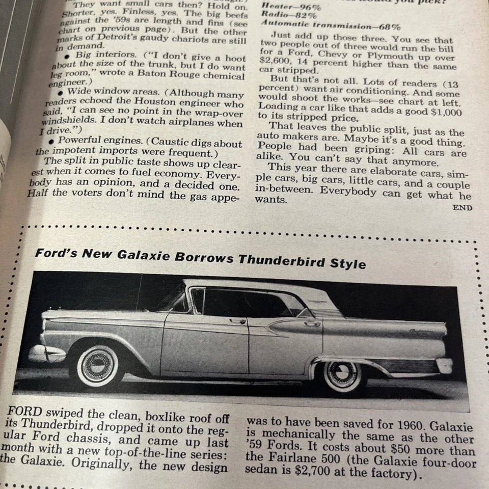 Popular Mechanics Magazine January 1959 Annual New Car Section - Image 4 of 4