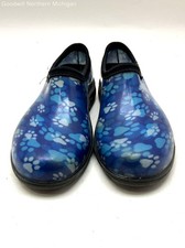 Sloggers Blue Paw Print Garden Shoes Clog Women 8
