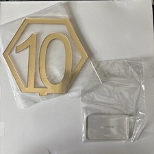 Table Numbers Wedding Acrylic Table Numbers 1-10 only Hexagon Gold