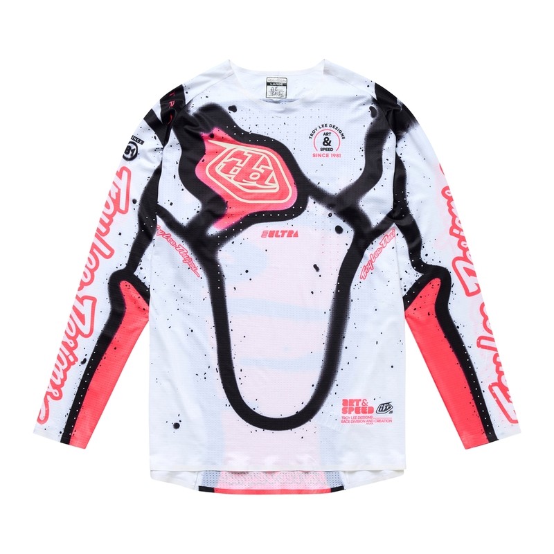 Maillot TROY LEE DESIGNS SE avec Membrane Respirante Blanc Infra Rouge Haute Performance