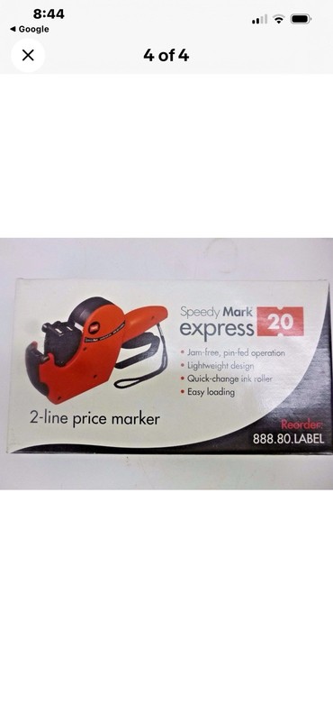 Speedy Mark Express 20 2-Line Price Marker Label Gun Orange Jam-Free Lightweight