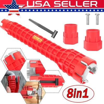 8in1 Multi tool Faucet Sink Installer Pipe Wrench For Plumbers & Homeowners Lot