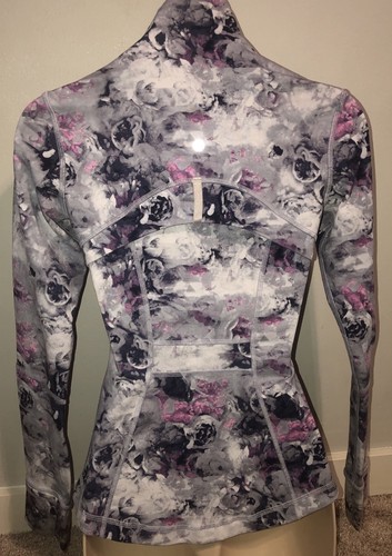 Abstract Floral Print Full Zip Pocketed Lululemon Define Athletic Jacket Size 2 - Picture 7 of 11