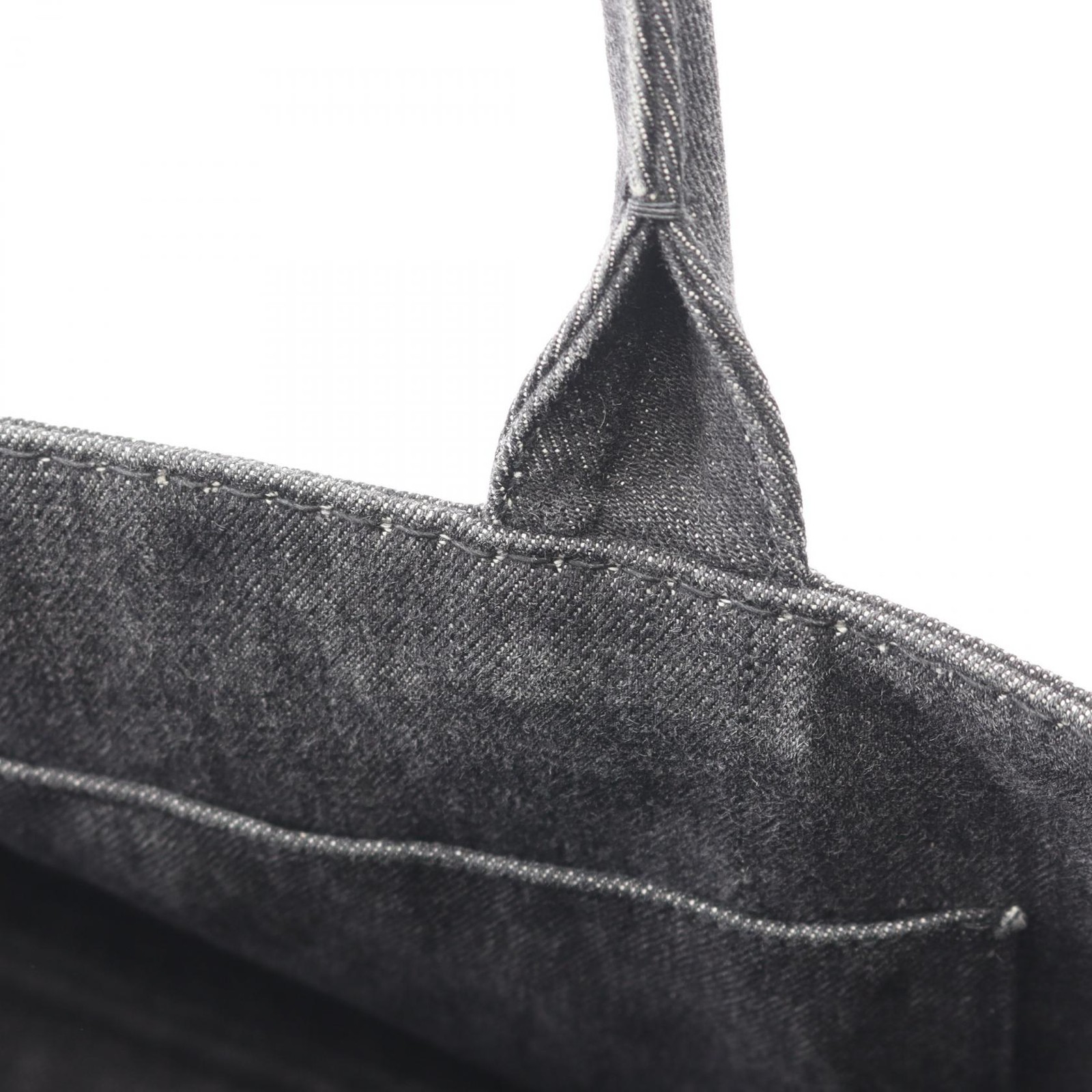 PRADA CANAPA Shoulder Crossbody Tote Handbag 1BG439 denim Gray Used Women thumbnail 6