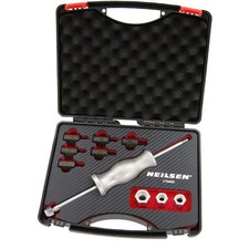 Neilsen 10pc Sliding Slide Hammer Puller Extractor Adaptors M12 Thread Set 290mm