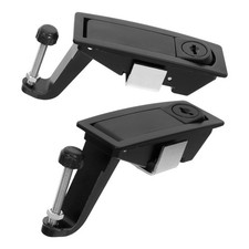 2 Sets Flush Mount Paddle Latch Compression Door Lock Black Zinc Alloy Secure