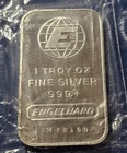 A ENGELHARD 1 OZ. SILVER COLLECTABLE BULLION SILVER BAR NICE SILVER BAR