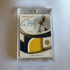 Aaron Holiday 2018-19 Panini Immaculate Rookie RC On Card Auto # /50 Pacers. rookie card picture