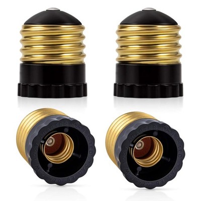 DiCUNO UL Listed E26 to E12 Socket Adapter Black, Standard 4 Pack, Black 