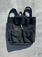 Vintage LJS Collection Black Nylon Backpack Bag