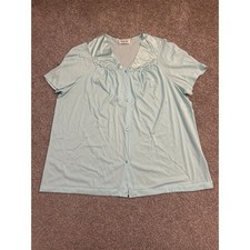 Vanity Fair Bed Jacket Womens Large Blue Excellent Vintage Embroidered 90-107