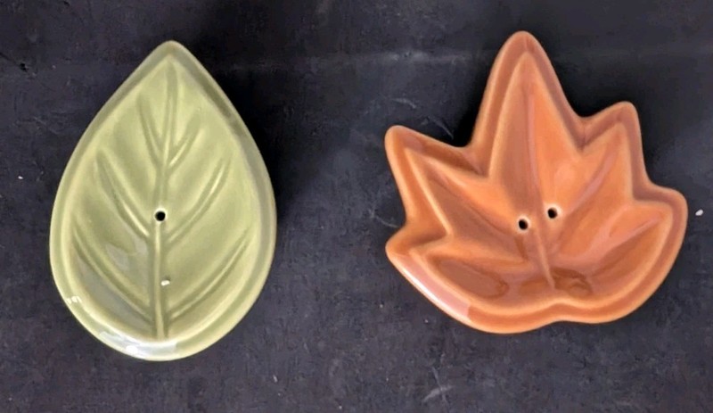Vintage Basis Brand Salt & Pepper - Leaves, Hand Wash Only