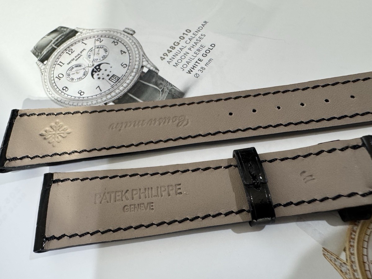 Patek Philippe Watch Strap 20 x 16 Shiny Black Alligator 8