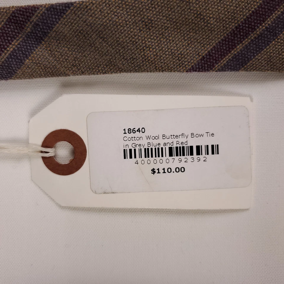 Pajarita Alexander Olch Gris Azul Rojo Marrón Algodón Inglés Lana Adultos Nueva con Etiquetas Foto 3 de 4