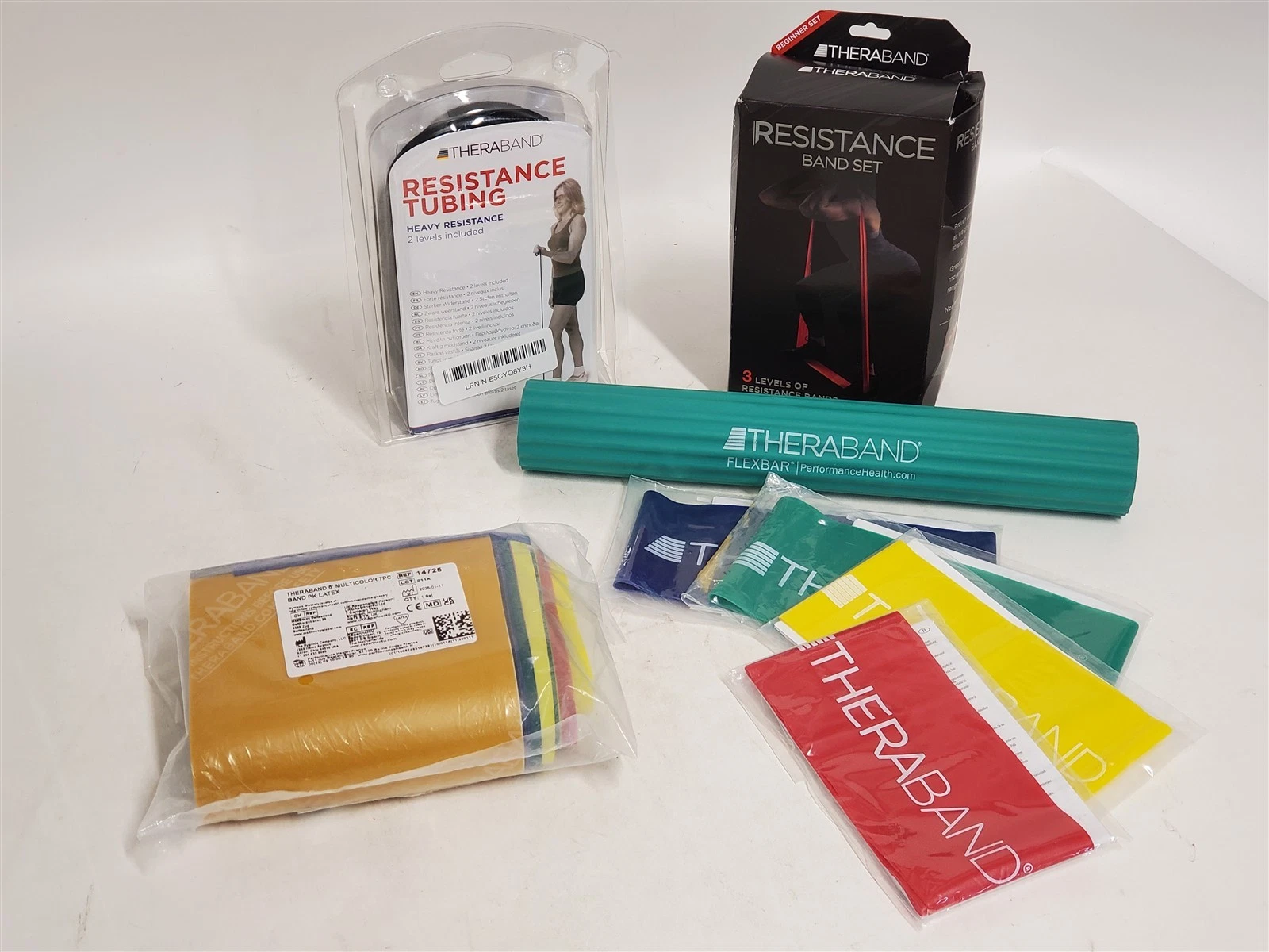 Lot of Theraband Resistance Bands Tubes FlexBar Exercise Strengthening Therapy