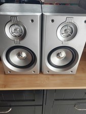 2 Sharp Speaker System Speakers Model Cp-ex200 Good Condition