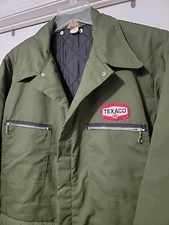 RARE NEW VTG 60s 70s TEXACO OIL Gas Station Attendant Jacket COVERALLS TALON Zip