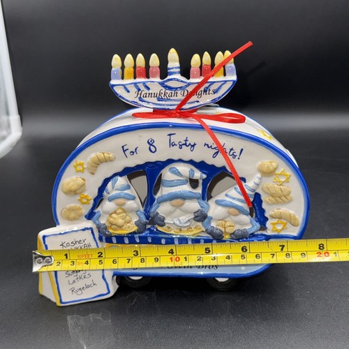 Blue Sky Clayworks Hanukkah Delights Gnome Food Truck Tealight House - Very Rare - Picture 12 of 18