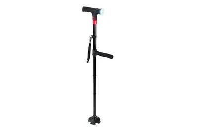 Maximex LED Geh- und Aufstehhilfe Faltbar Mit Alarm Gehstock 150kg - Bild 1 von 4