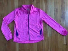 Under Armour Heat Gear Girls Youth Size XLarge 18-20 Full -Zip Pink Jacket Light