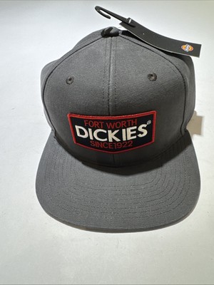 Dickies Snapback Hat Fort Worth Patch Gray Flat Bill Cap Since 1922 Logo NWT