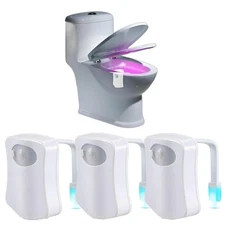 JacobsParts Bathroom Night Light Toilet Bowl Lamp 8 Color LED and Motion Sensor