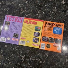 COMPLETE NES Nintendo Games X 3 TETRIS DR MARIO DONKEY KONG Complete Great Shape