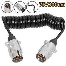 3m Spiralkabel 7 Polig Anhanger Verlangerungskabel mit Mannlich Metall Stecker